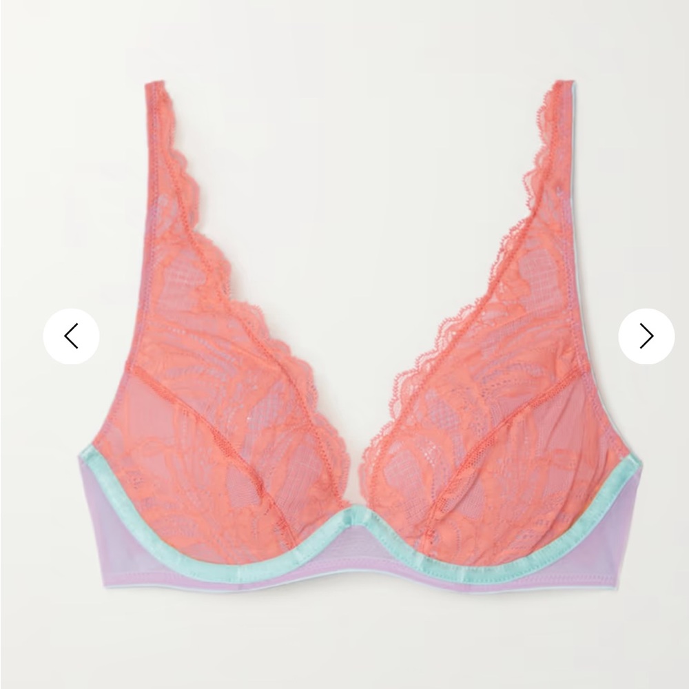 Dora Larsen Erin lace and tulle underwire bra 32C